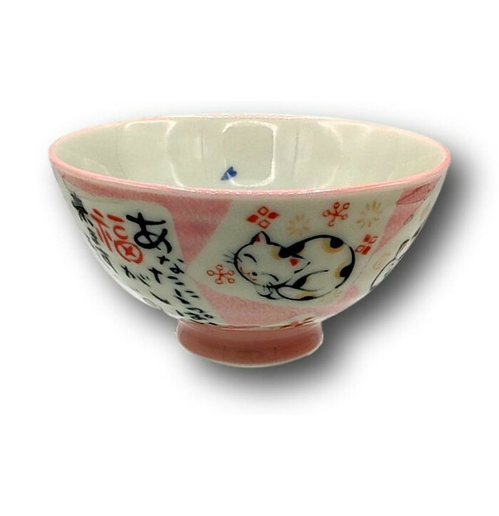 Tokyo Japanese Bowl Cat Pink 11.2 x 6 cm image