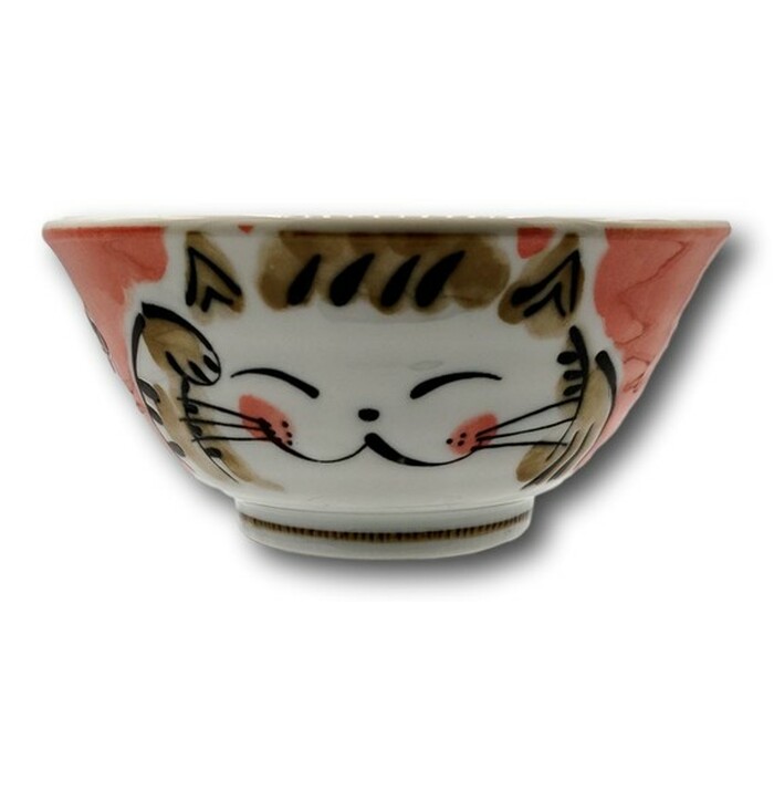 Kawaii Tayo Bowl Fuku Cat Red 15x7cm image