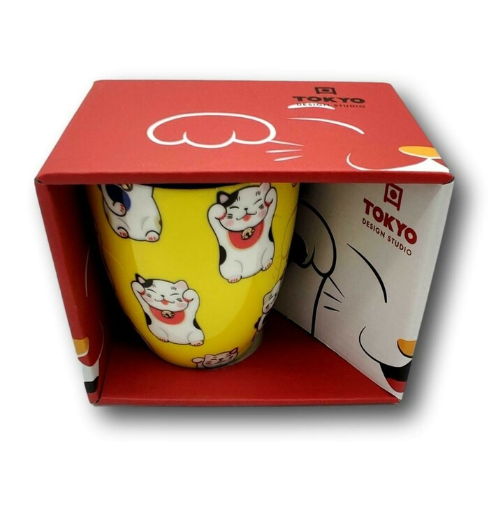 Kawaii Lucky Cat Mug W/Giftbox Yellow Classic Cat image