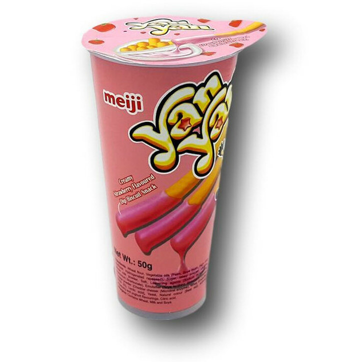 Meiji YanYan keksitikut ja mansikka dippi 50 g kuva