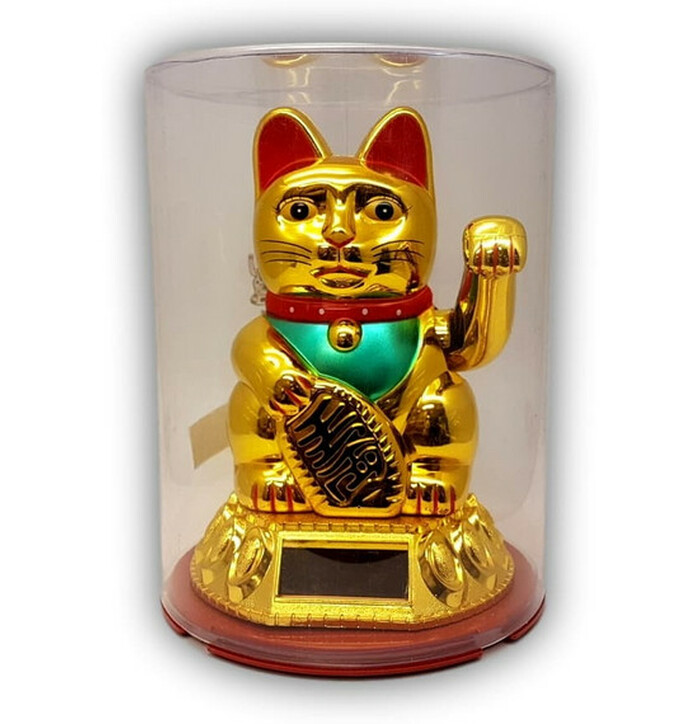 onnenkissa (maneki-neko) 15cm Kulta kuva