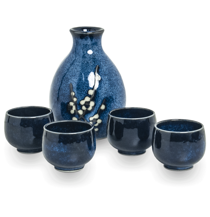 EMRO Ceramic Sake Set HANA BLU image