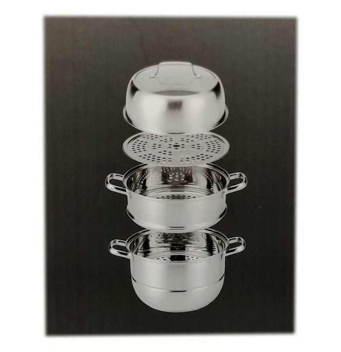 Nf Stainless steel steamer 26cm  26cm x 3 levels image