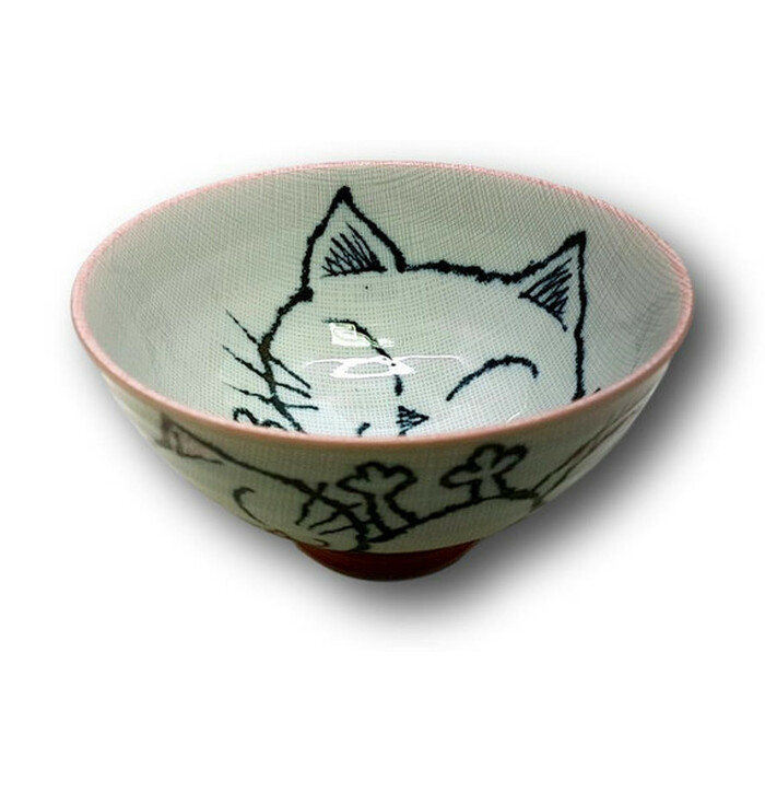 Tokyo Japanese Cat Rice bowl Pink 11.5 x 6 cm image