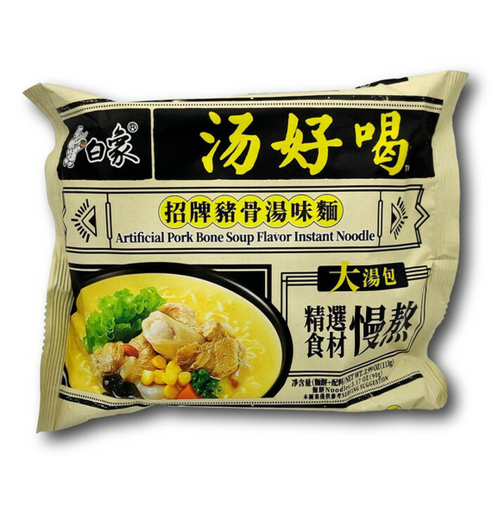 Baixiang Instant Noodles with Pork Soup Flav. 113g image