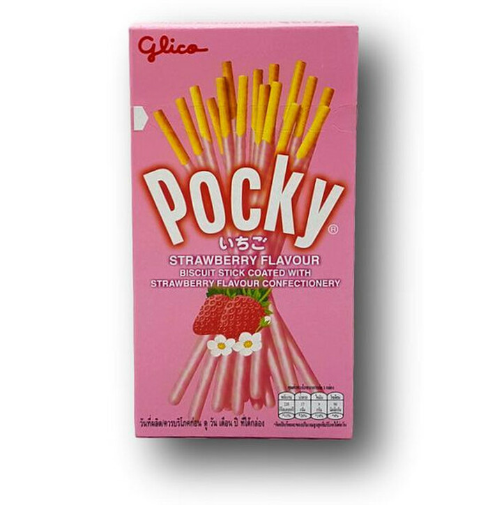 Glico Mansikan makuiset Pocky keksitikut 47 g kuva