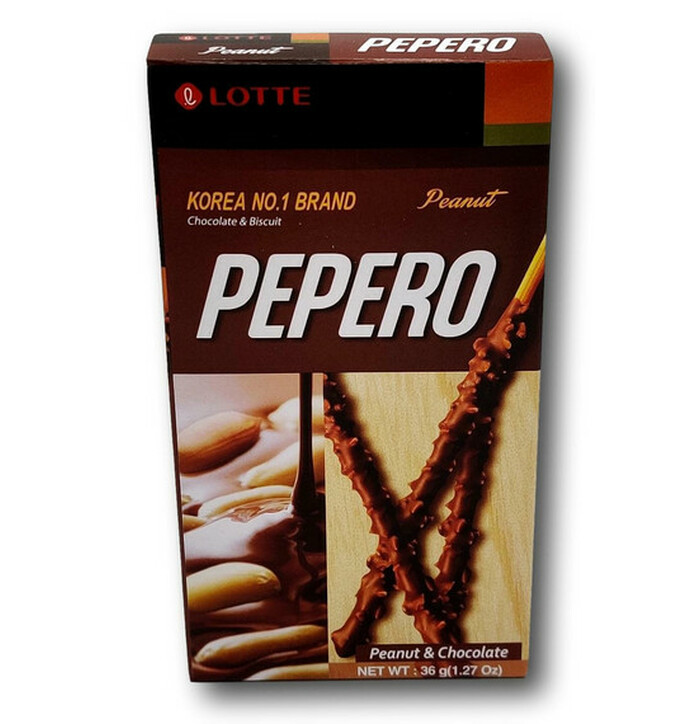 Lotte Pepero Suklaa & Keksitikku - Maapähkinä 36g kuva