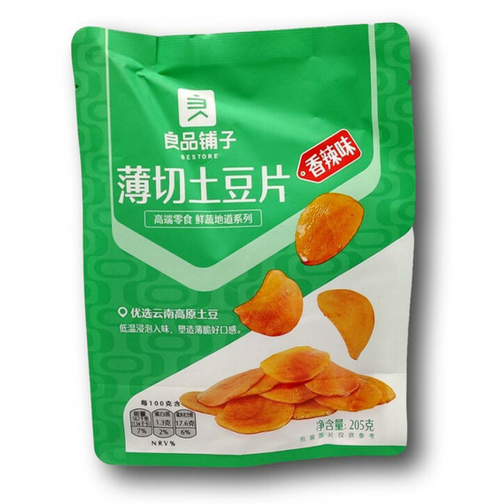 Bestore thinly sliced potato chips hot & spicy flavor 205 g image