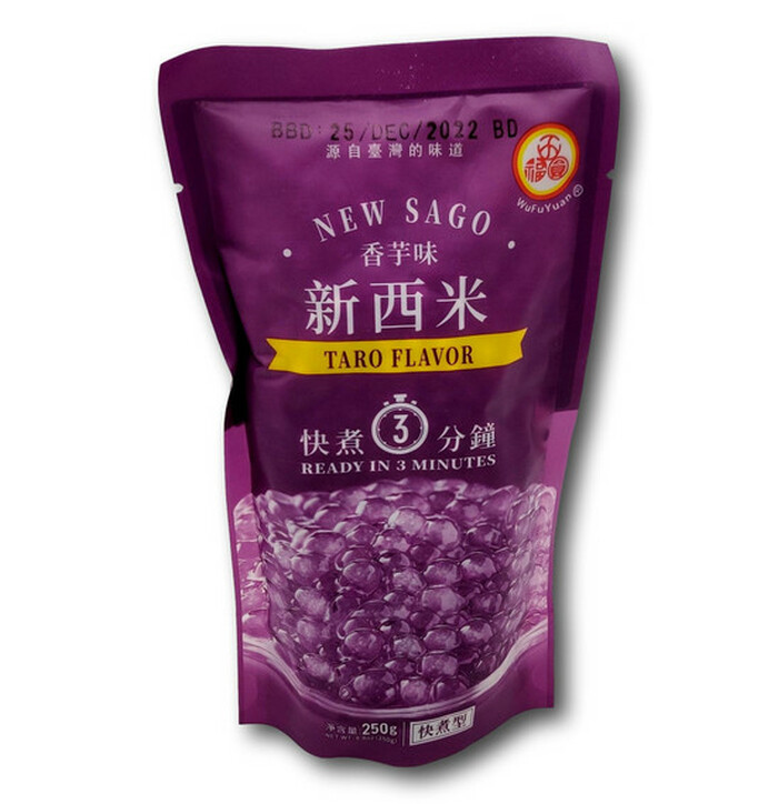 Wufuyuan New Sago Pearls Topping Taro Fl 250g image