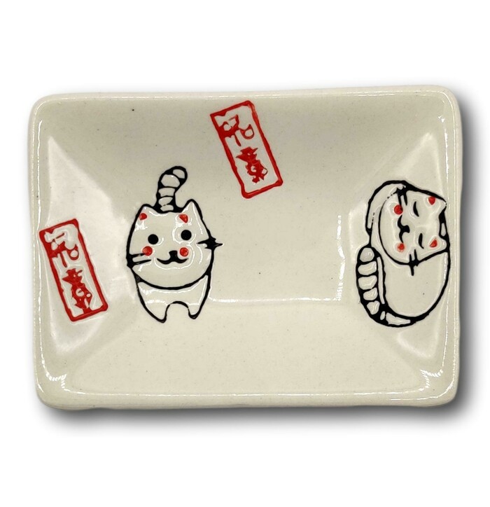 Happy cat Sauce dish<br />
 6,4x8,8x2 cm image