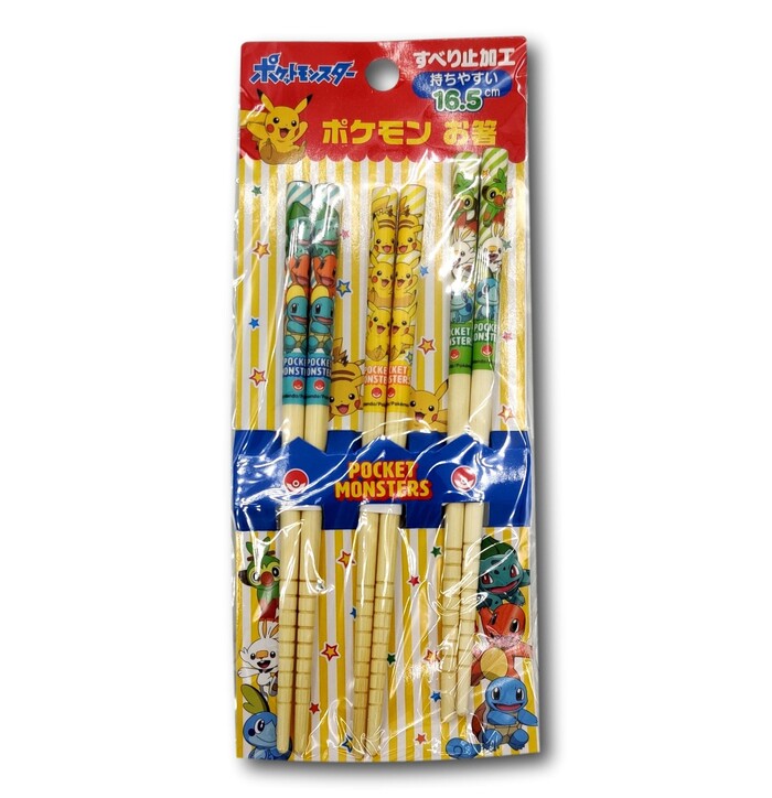 Skater Pokemon Bamboo Chopsticks 3 Pair 16.5cm image