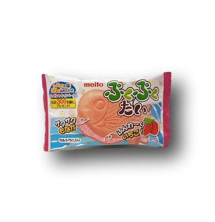 Meito Puku Puku Taiyaki Fish Shaped Wafer Strawbe image