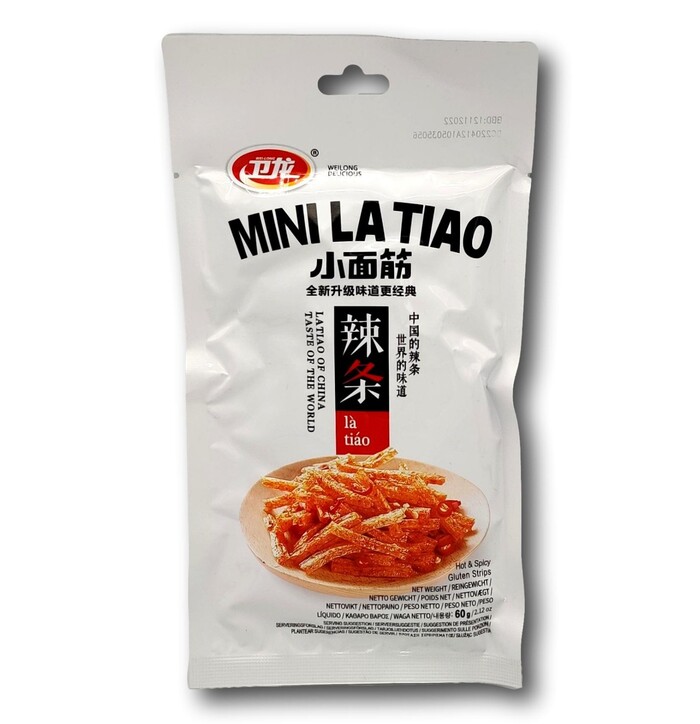 Wei Long Mini La Tiao Gluten Strips Hot Fl 60g image