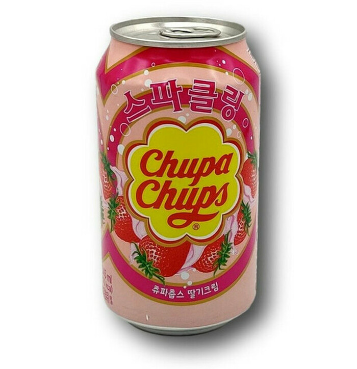 Chupa Chups Strawberry Cream Flavour Drink 345ml image