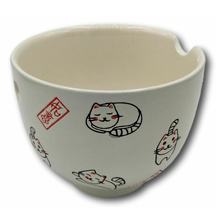 Happy cat Soba bowl 12x9cm image