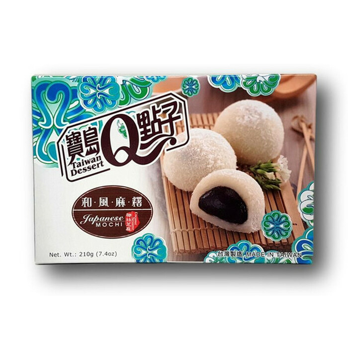 Q Taiwan Dessert Sesame Mochi With Coconut Flakes image